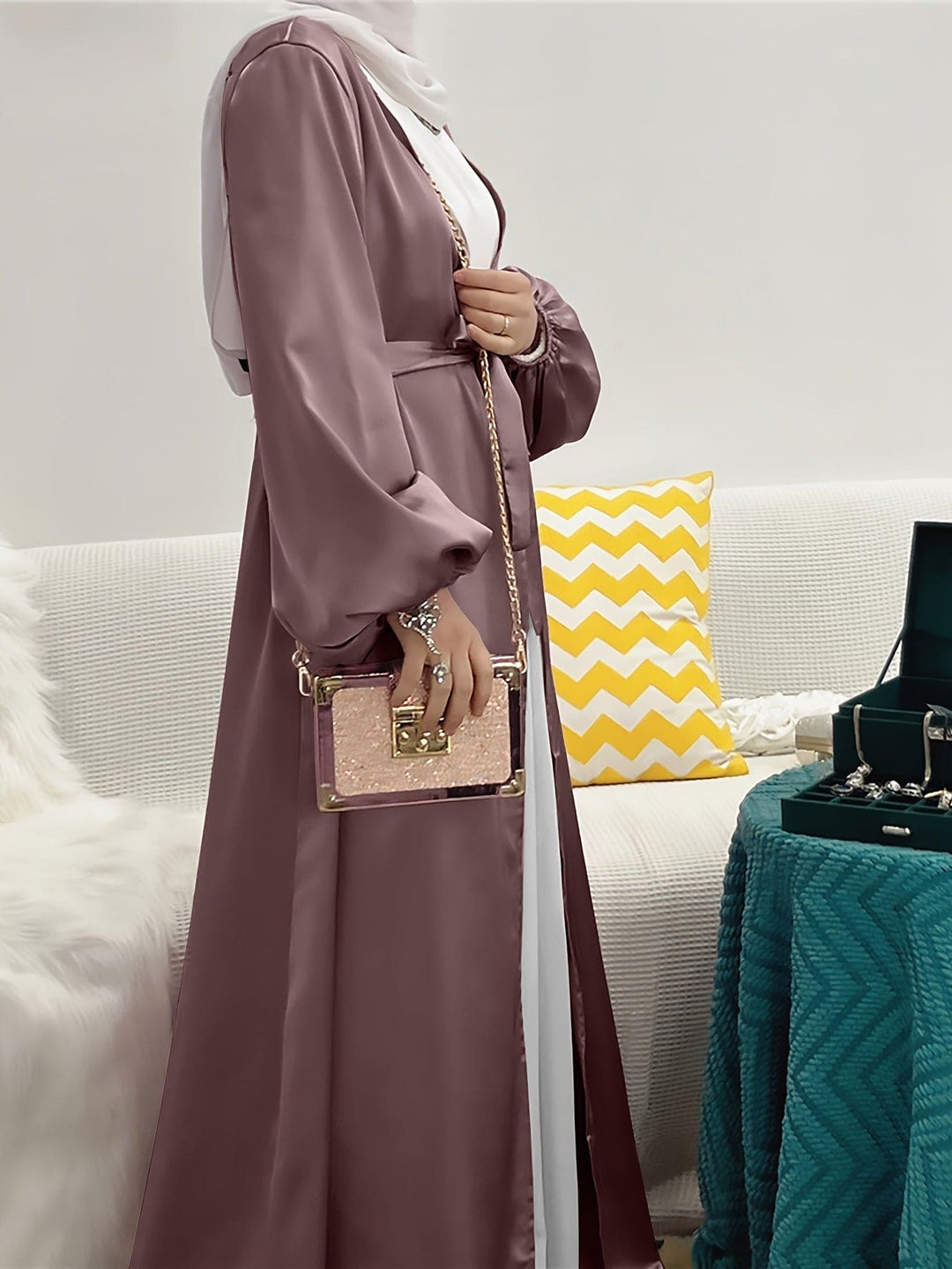 Heidi-Mode | Elegantes Abaya Kleid mit Gürtel