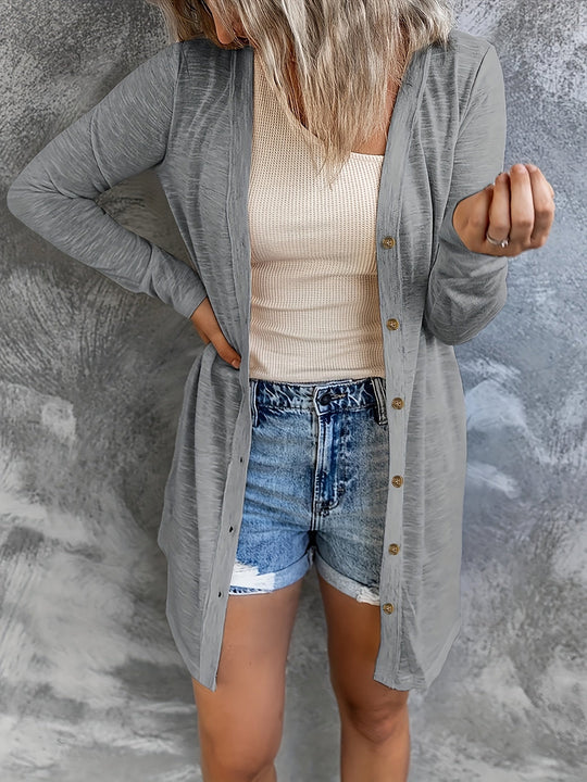 Heidi-Mode | Leichte Sommer Strickjacke Damen mit Knöpfen