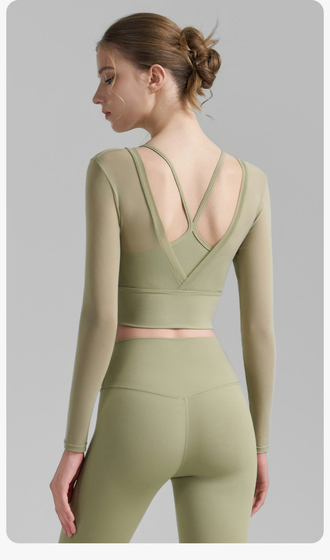 Heidi Mode | Fake zwei sexy Mesh-Yoga-Kleidung