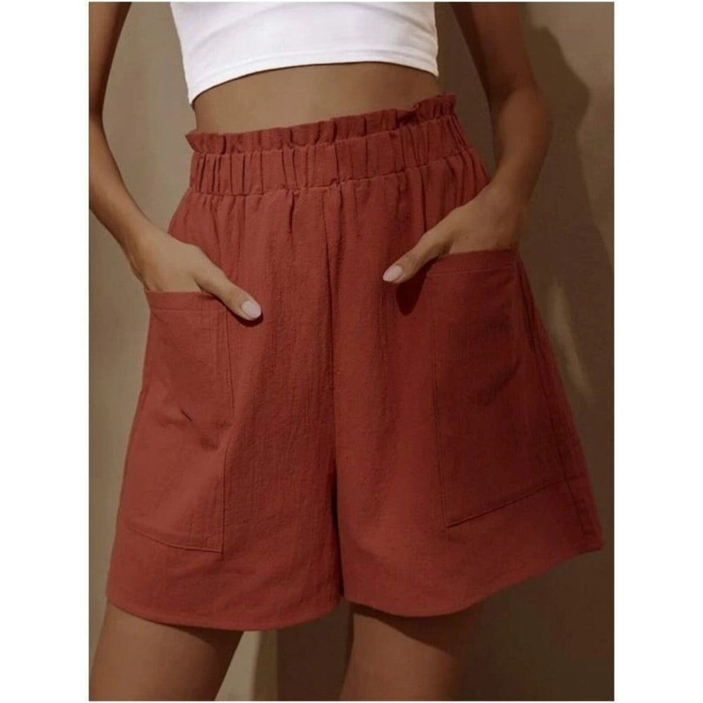 Heidi Mode | Shorts aus Baumwolle und Leinen mit hoher Taille für Damen