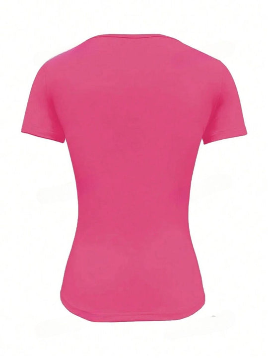 Heidi-Mode | Rundhalsausschnitt Kurzarm T-Shirt