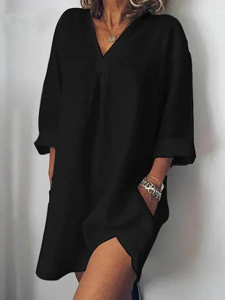 kleid – V-Ausschnitt und halbe Ärmel