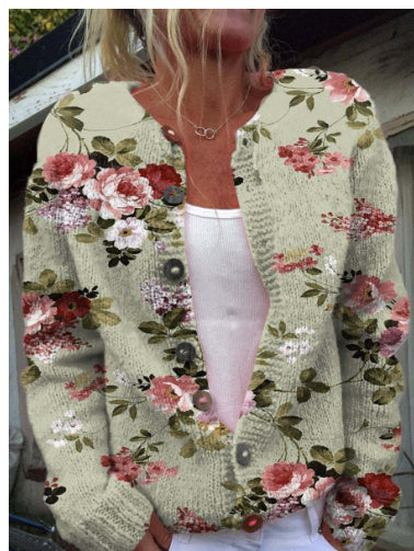 Heidi-Mode | 3D Digital Gedruckte Strickjacke Damen