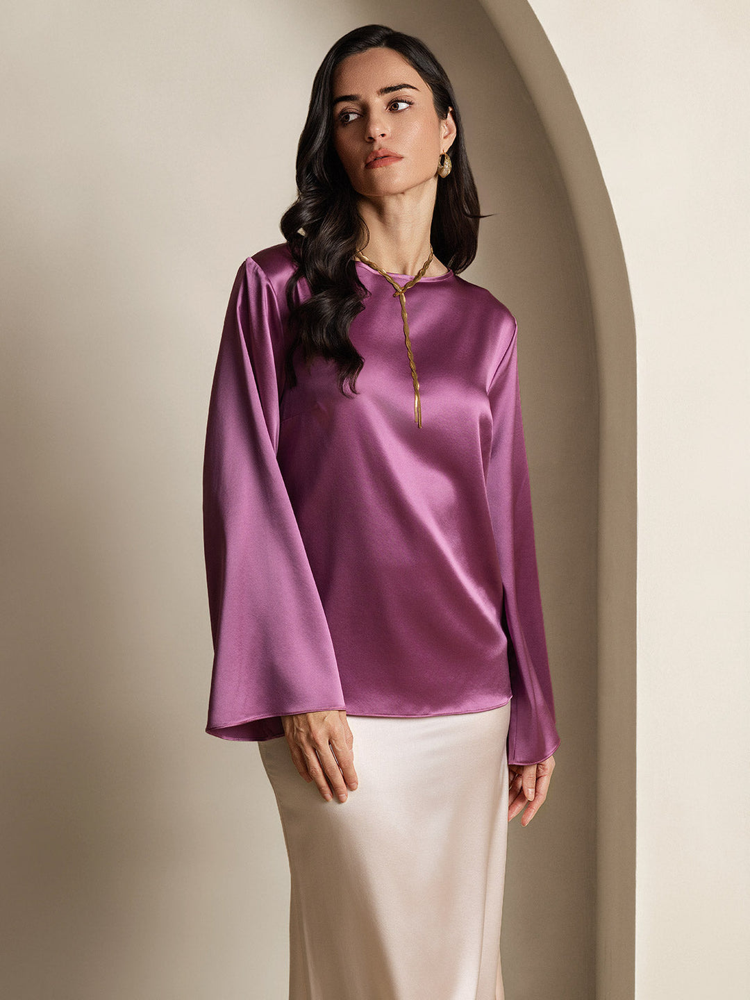 Heidi-Mode | Seiden Langarm Bluse