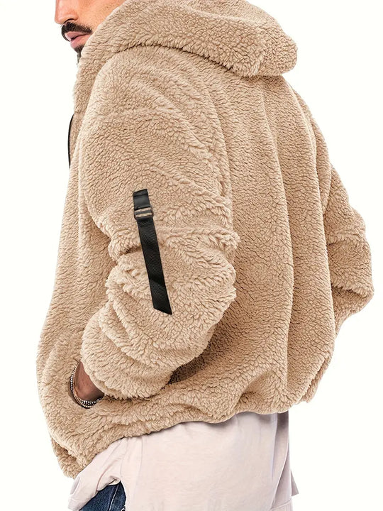 Heidi-Mode Teddyjacke mit Reißverschluss für Männer