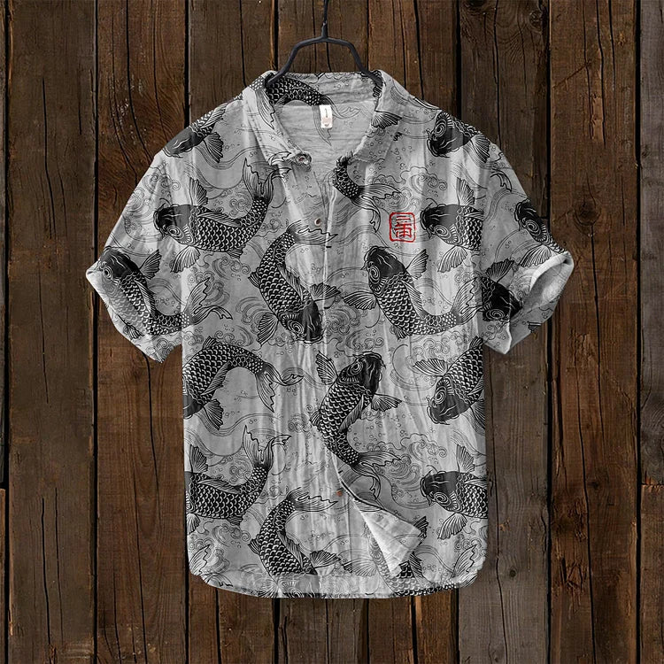 Heidi-Mode | Vintage Fisch Japanische Kunst Shirt