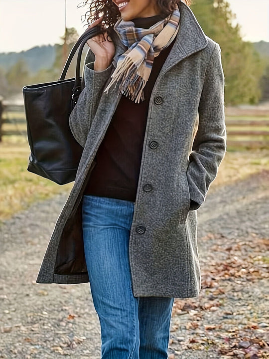 Heidi-Mode | Lange Jacke mit Knopfverschluss Eleganter Schutz