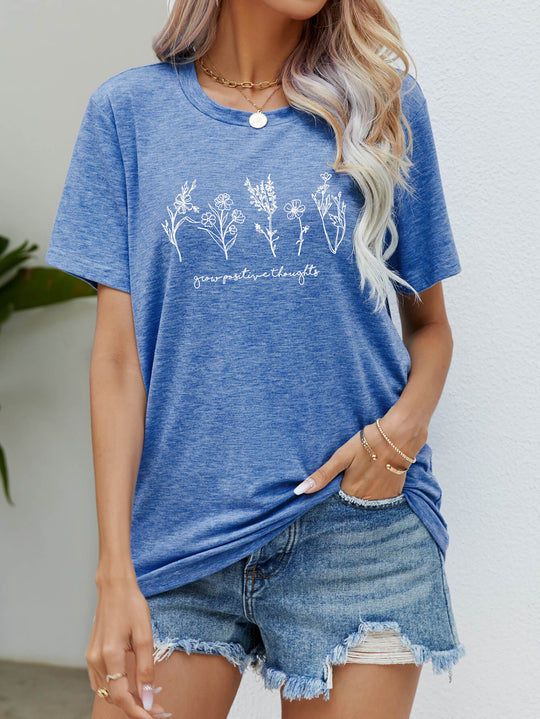 Heidi-Mode | Grafik Rundhals Kurzarmshirt