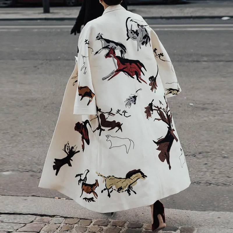 Heidi-Mode | Eleganter Damen Cardigan Langer Mantel Mit Stilvollen Mustern Für Lässige Eleganz