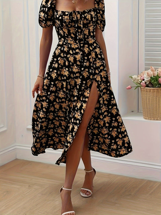 Heidi-Mode | Elegante Maxi Kleid mit Blumen