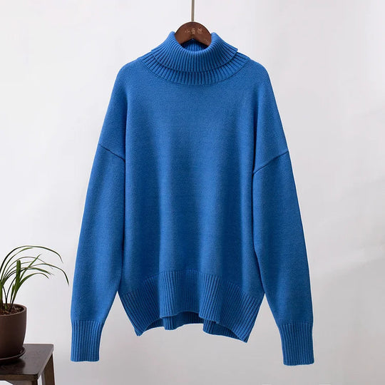 Elegante Pullover mit langen Ärmeln und hohem Kragen