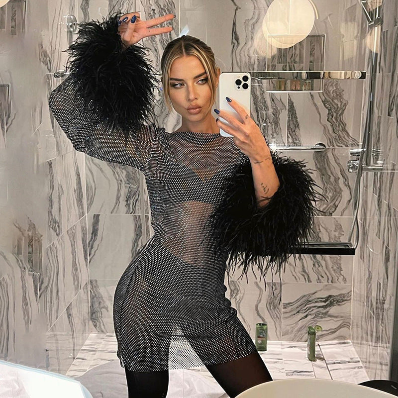 Heidi-Mode | Glitzerndes Mesh Kleid für Damen