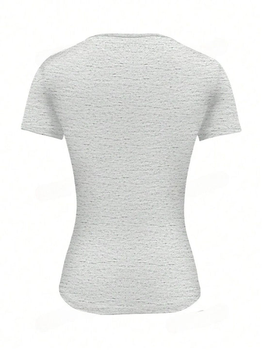 Heidi-Mode | Rundhalsausschnitt Kurzarm T-Shirt