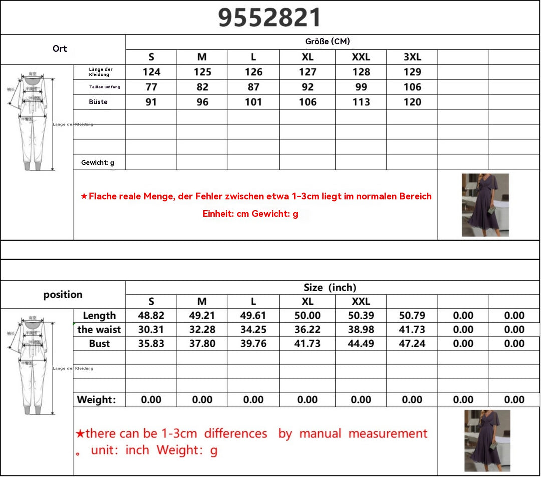 Heidi Mode | V-Ausschnitt Taille Swing Kleid