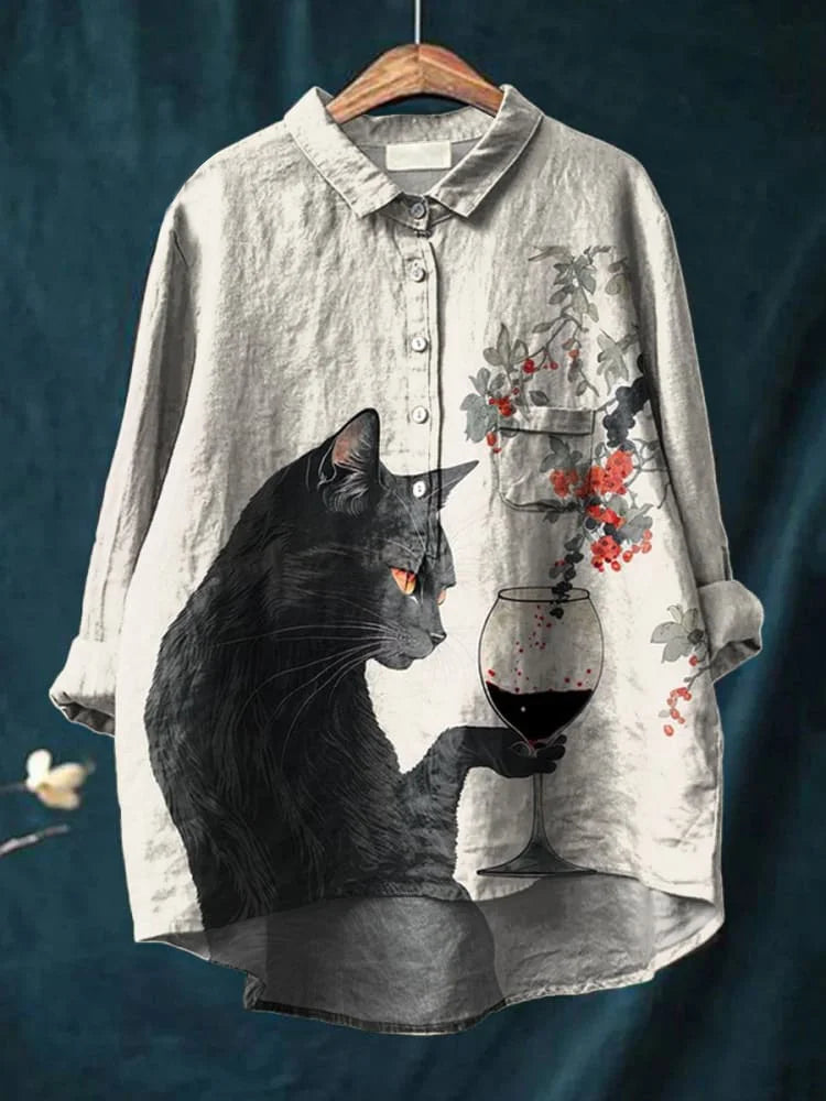 Heidi-Mode | Katzenkunst Auf Weißem T-Shirt