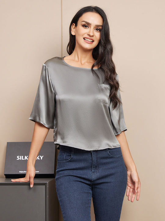 Heidi-Mode | 100% Seide Lässiges Damen T-Shirt