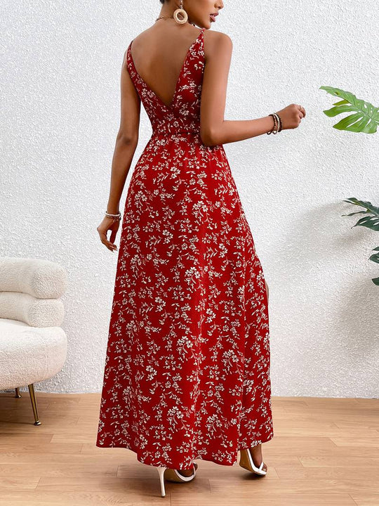 Heidi – Florales Cami-Kleid Mit Seitenschlitzen