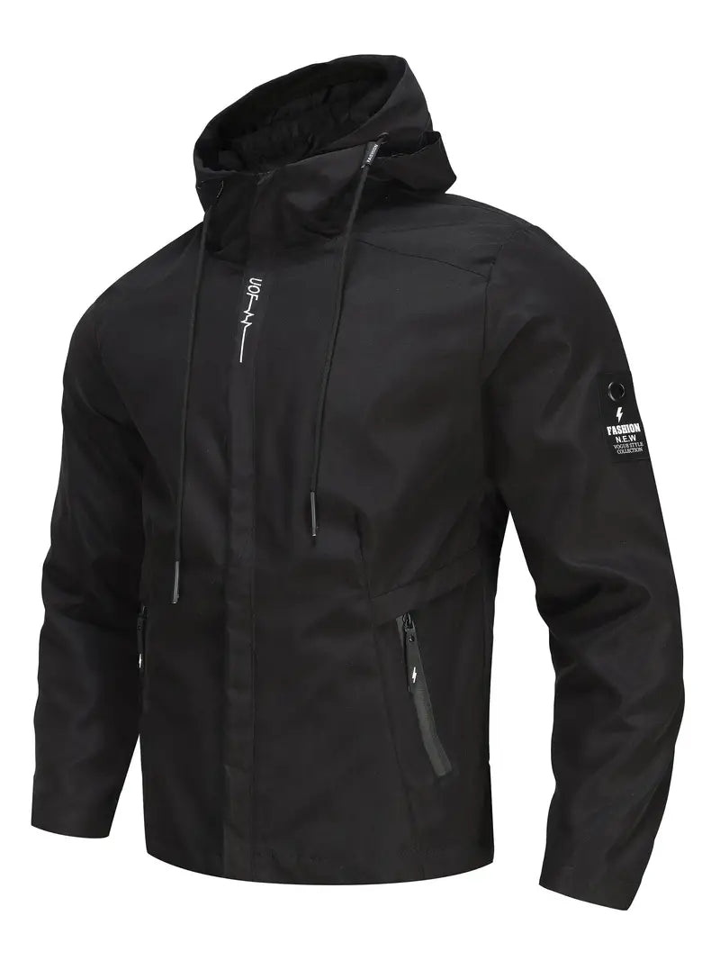 Heidi-Mode Sportliche Herren-Windjacke mit Kapuze und Kragen