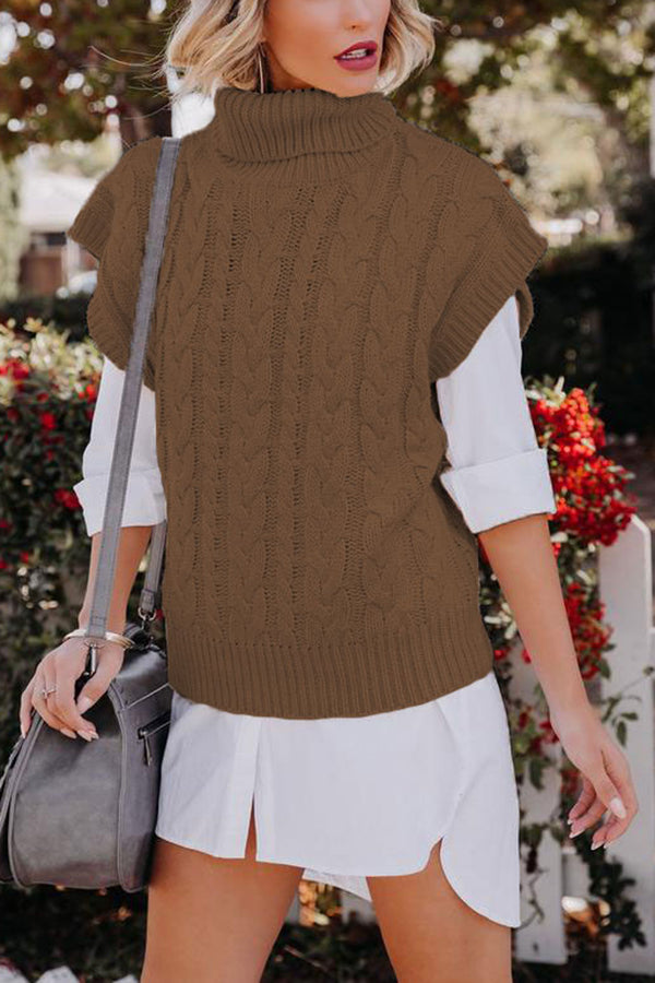 Heidi-Mode | Natalia Kabel Kurzarm Rollkragenpullover