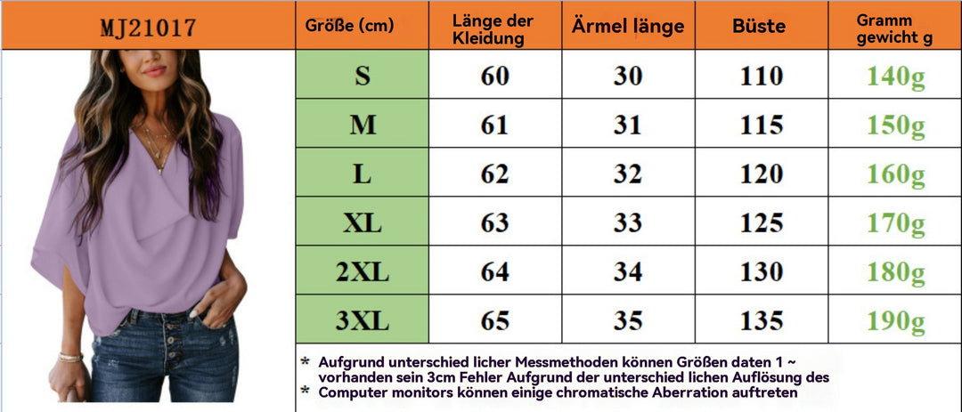 Heidi Mode | Chiffonhemd mit V-Ausschnitt