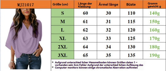Heidi Mode | Chiffonhemd mit V-Ausschnitt