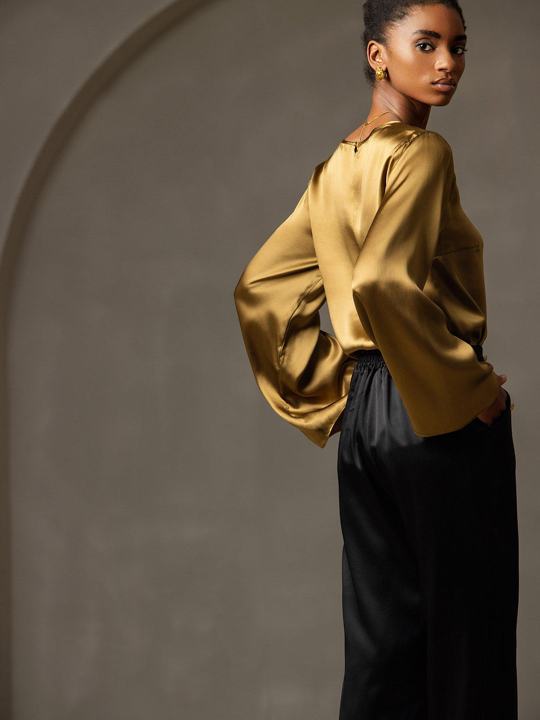 Heidi-Mode | Seiden Langarm Bluse
