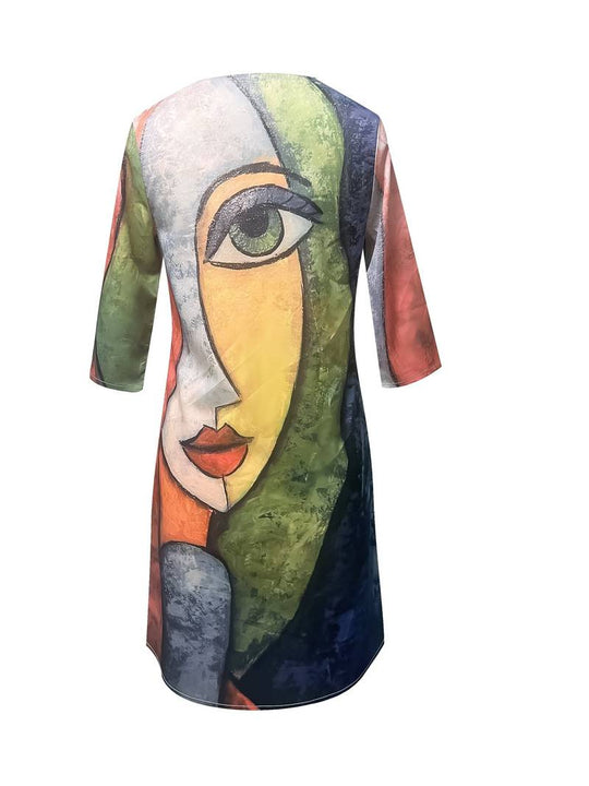 met abstracte gezichtsbedrukking
