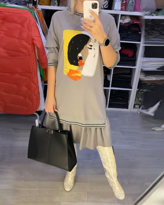 Heidi-Mode | Shift Kleid mit Langen Ärmeln