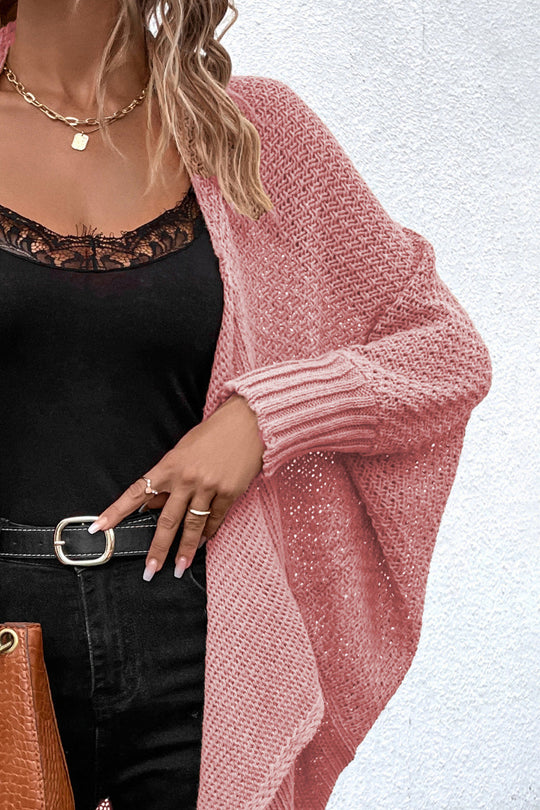Heidi-Mode | Offene Front Dolman Ärmel Strickjacke