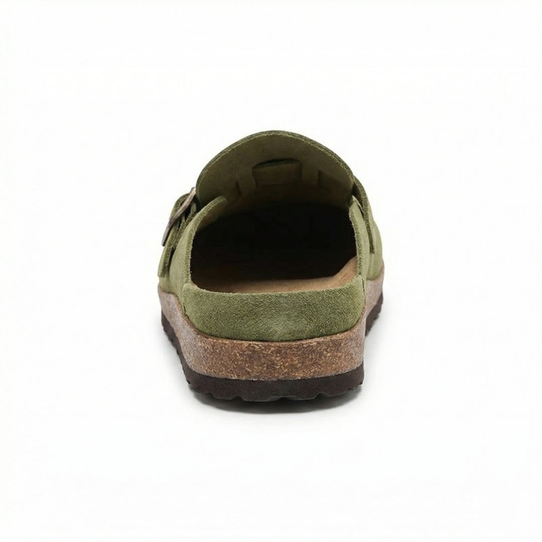 Clogs - Damen Retro Wildleder Slip-On Mule Heidi Mode