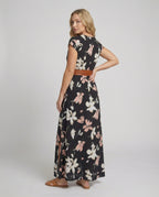 Boho Langes Maxikleid mit Blumenmuster für Sommer & Urlaub | Heidi-Mode