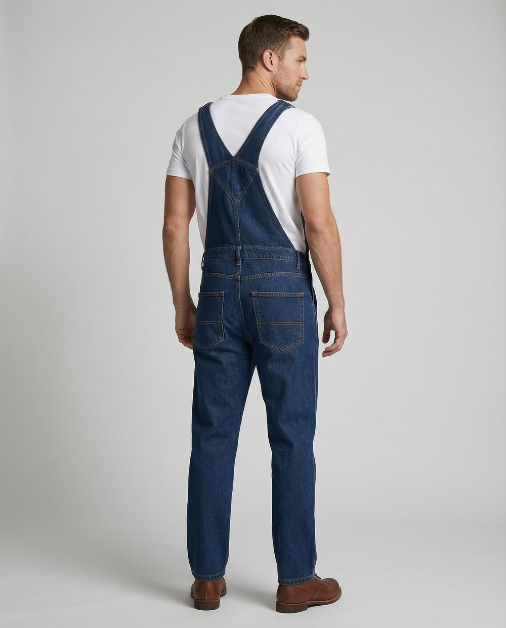 Herren Jeans Latzhose mit Taschen und verstellbarem Träger