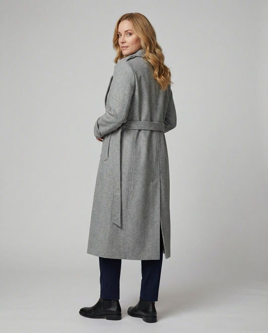 Damen Eleganter lang geschnittener Überwurf mit Doppelknotung Heidi Mode