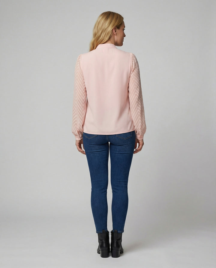 Elegante Chiffon-Bluse mit V-Ausschnitt