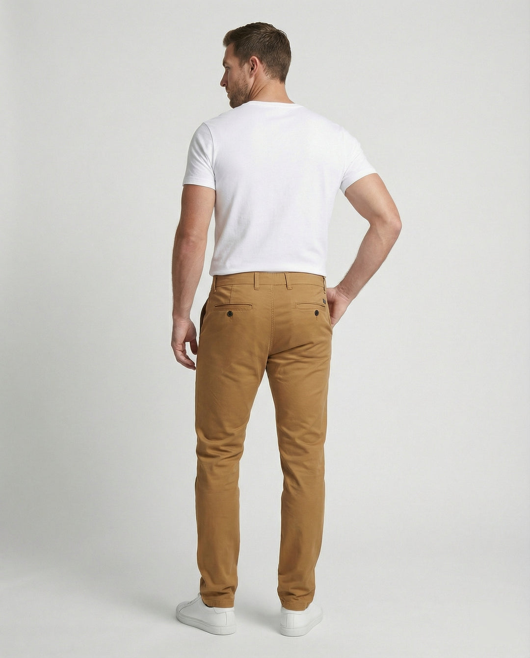 Herren Chinohose Slim Fit mit Elastikbund