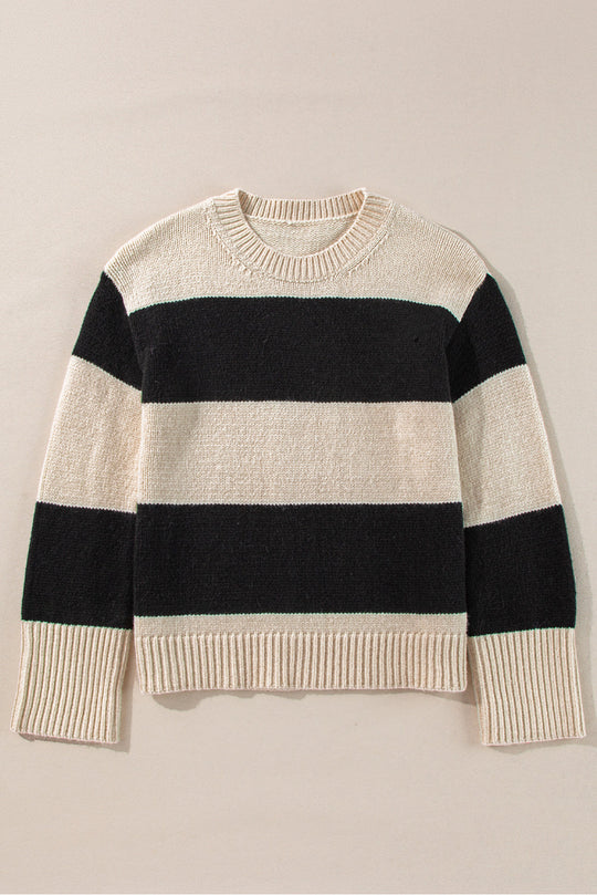 Stream Colorblock Pullover Lose Pullover