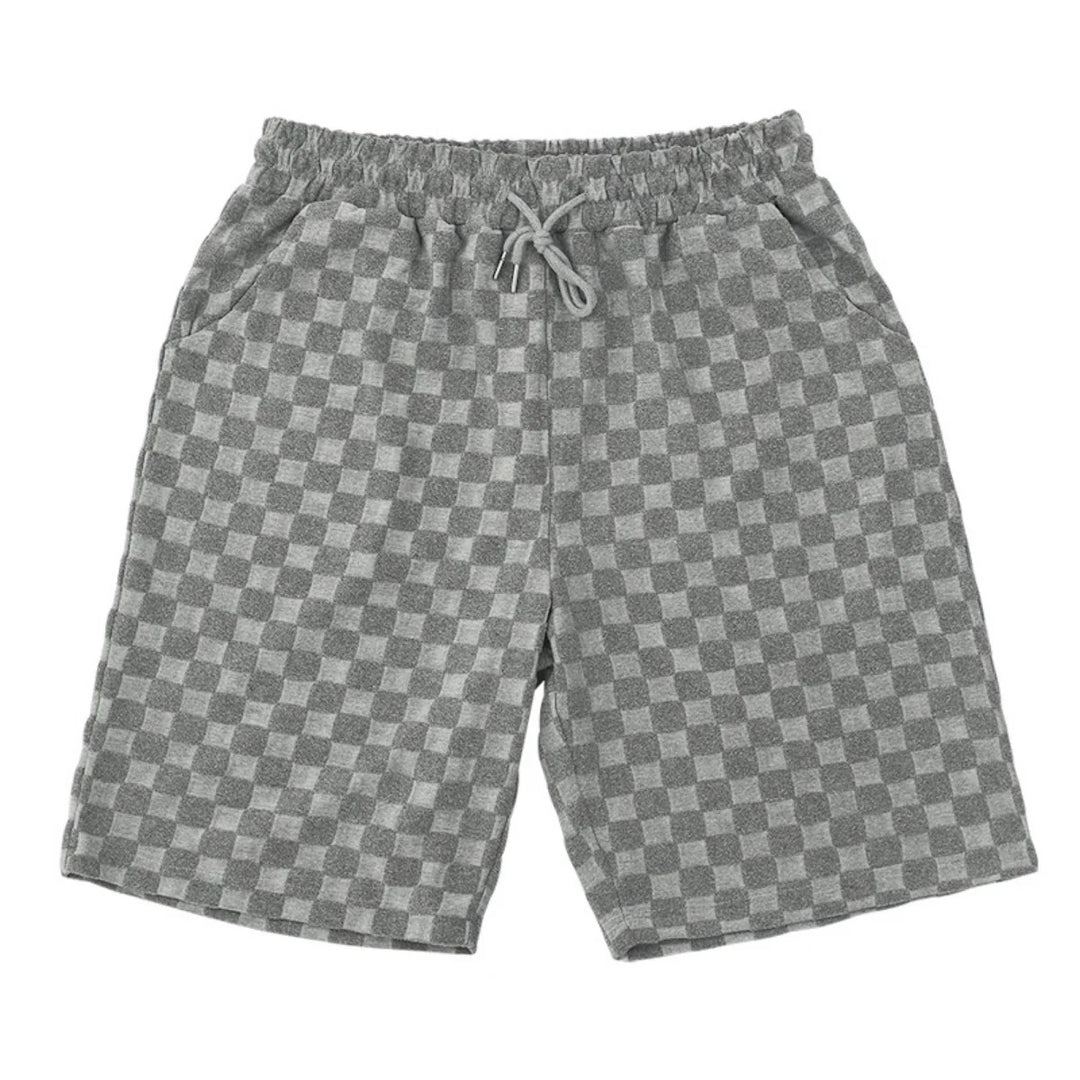 Heidi Mode | Schachbrettmuster Kurzarm-Shorts-Set