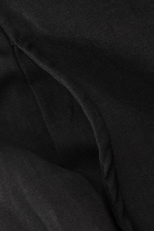 Heidi-Mode | Schwarze Drapierte Wickel Hosen Mit Geradem Bein