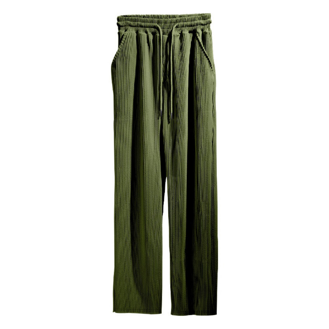 Heidi Mode | Dropping Gestreifte Hose mit hoher Taille und weitem Bein
