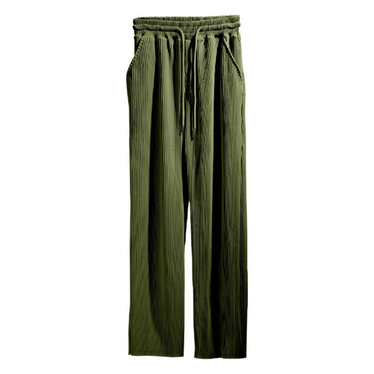 Heidi Mode | Dropping Gestreifte Hose mit hoher Taille und weitem Bein