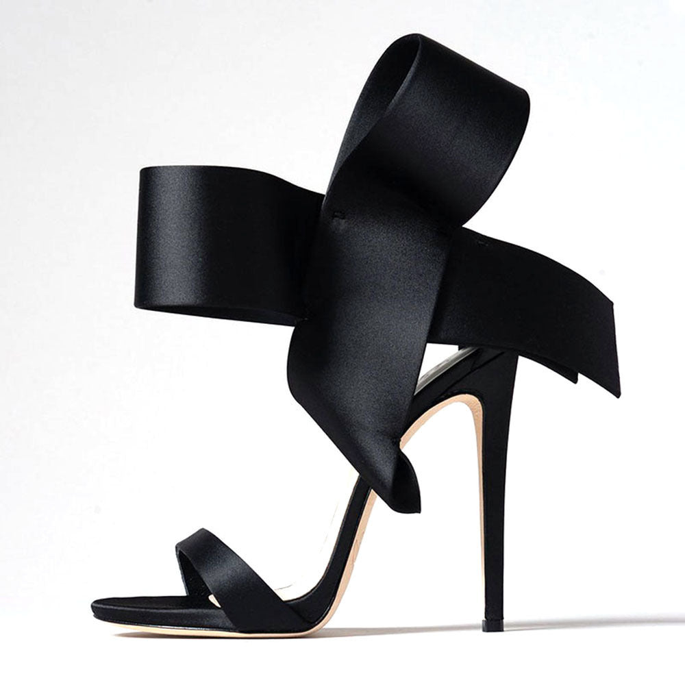 Heidi-Mode | Sommer Übergröße Schleife Knöchelriemen High Heels Sandalen für Frauen