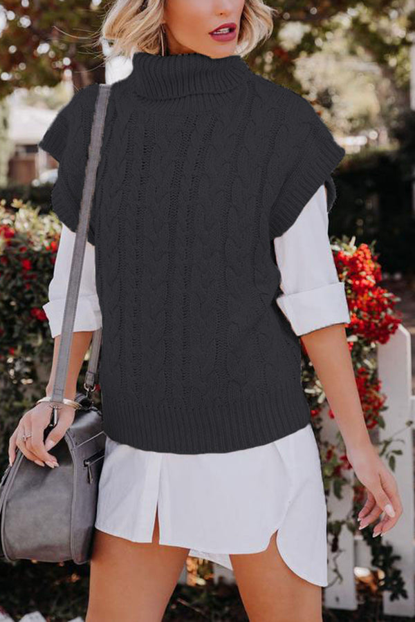 Heidi-Mode | Natalia Kabel Kurzarm Rollkragenpullover