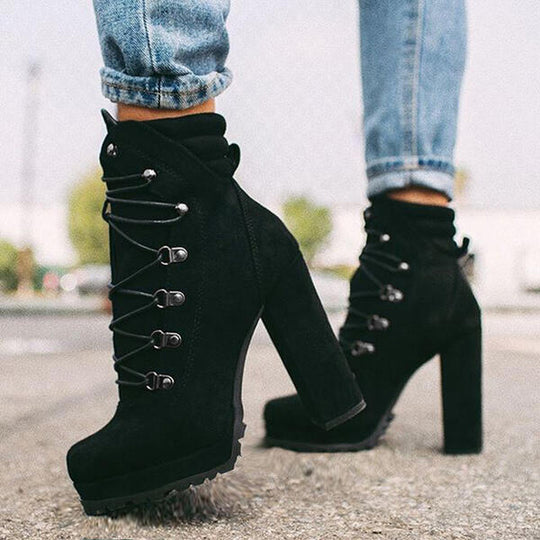 Lisa |  Runde Zehe Spitze High Heels Stiefel