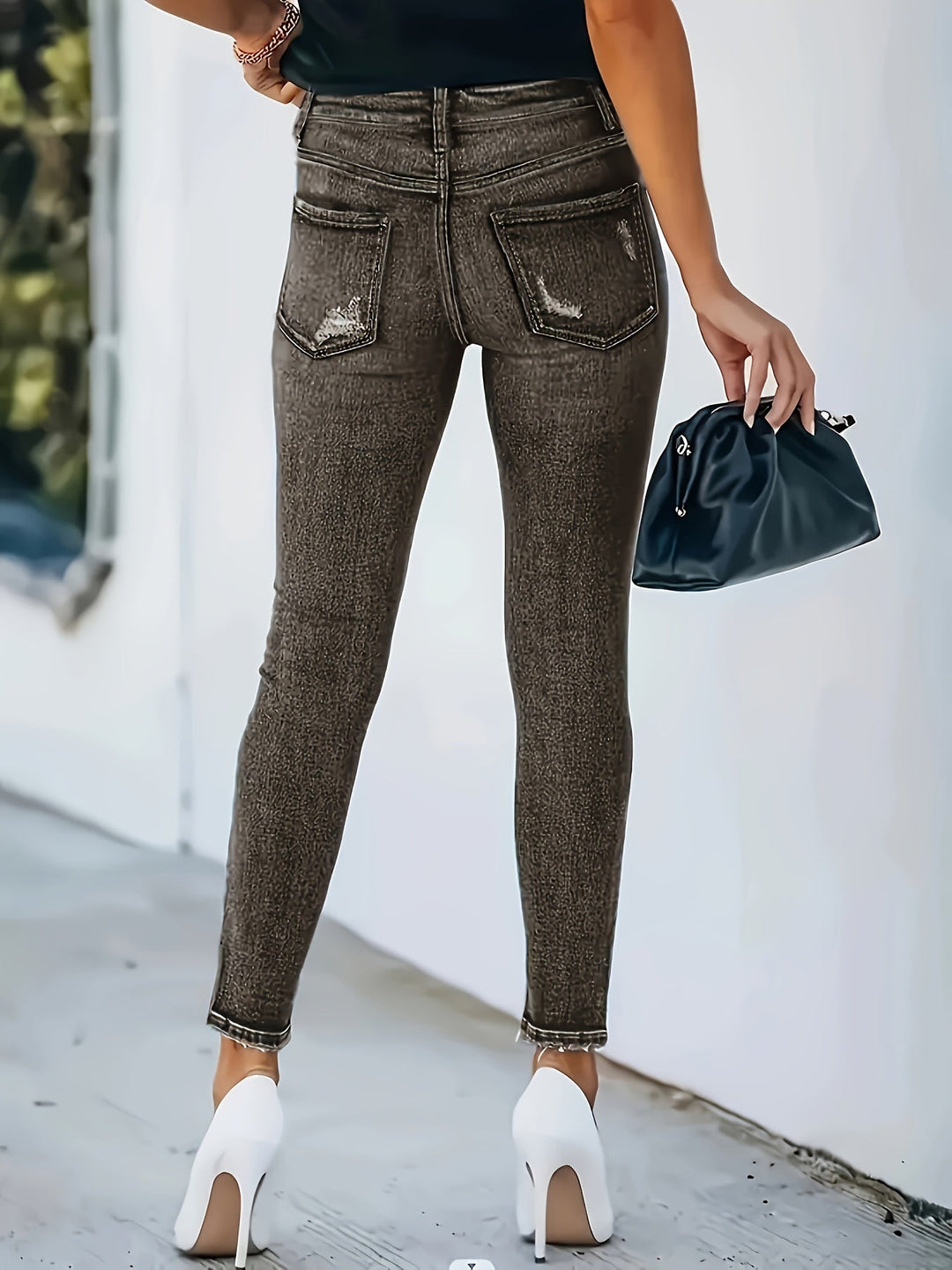 Heidi-Mode | Modische & Vielseitige Skinny Jeans mit Hoher Taille In Klassisch Blau