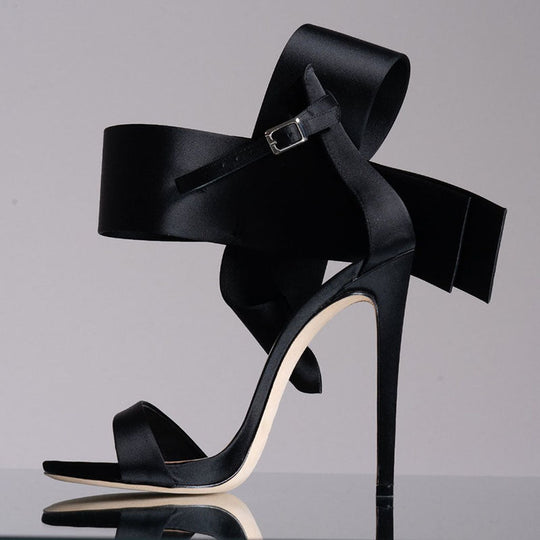 Heidi-Mode | Sommer Übergröße Schleife Knöchelriemen High Heels Sandalen für Frauen