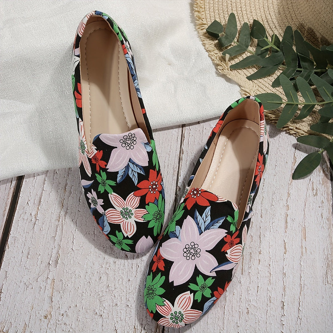 Heidi-Mode | Damen Slip On Loafers Blumen
