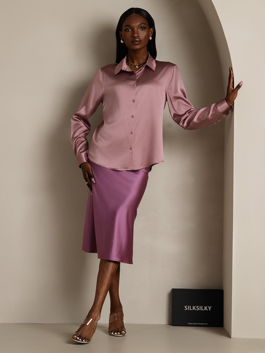 Heidi-Mode | Damen Seiden Basis Militär Revers Hemd
