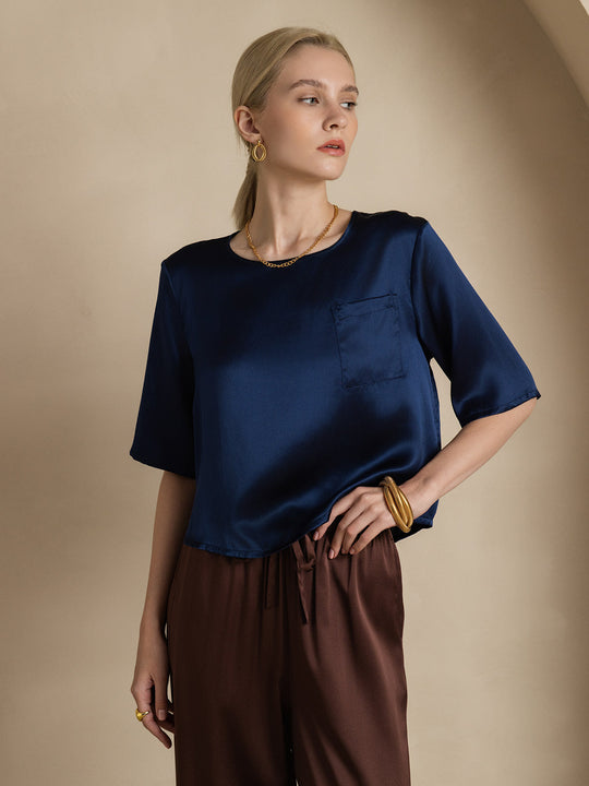 Heidi-Mode | 100% Seide Lässiges Damen T-Shirt
