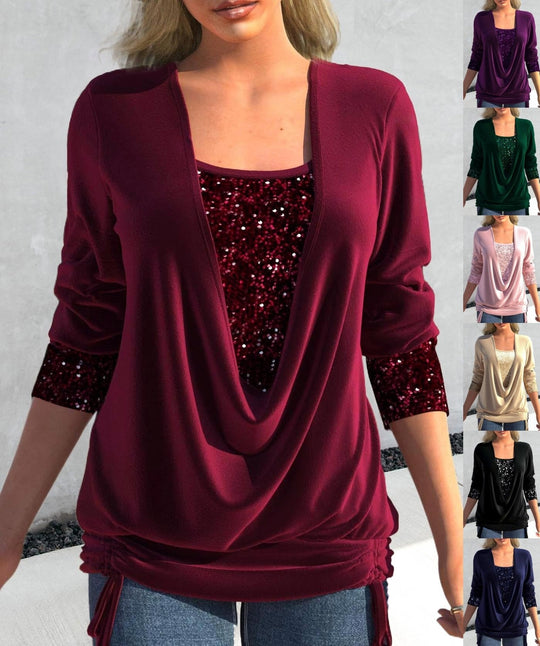 Heidi-Mode | Glitzer Pailletten Top