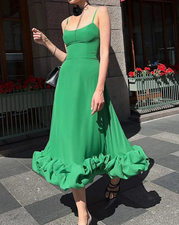 Heidi-Mode | Elegantes Midikleid Schick Luxe Materialen